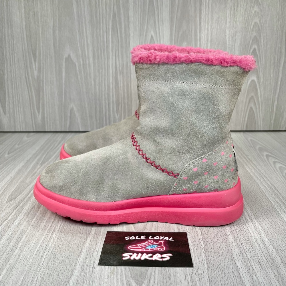 UGG Suede Boots with Pink Trim
